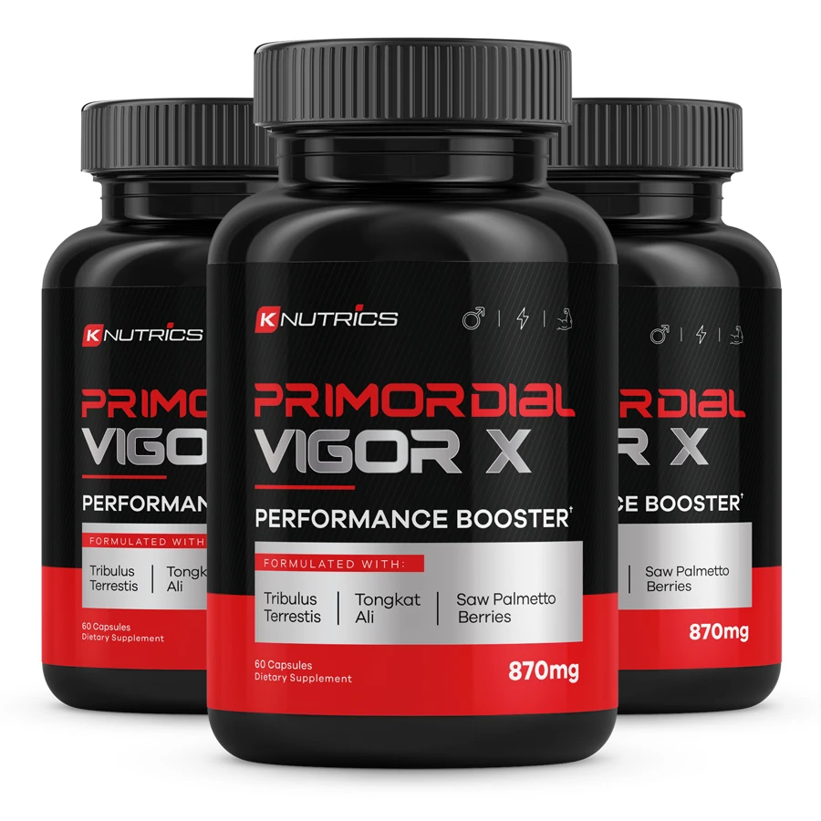 Primordial Vigor bottles as part of a daily routine