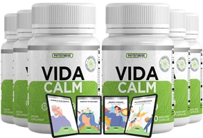 VidaCalm bottles as part of a daily routine
